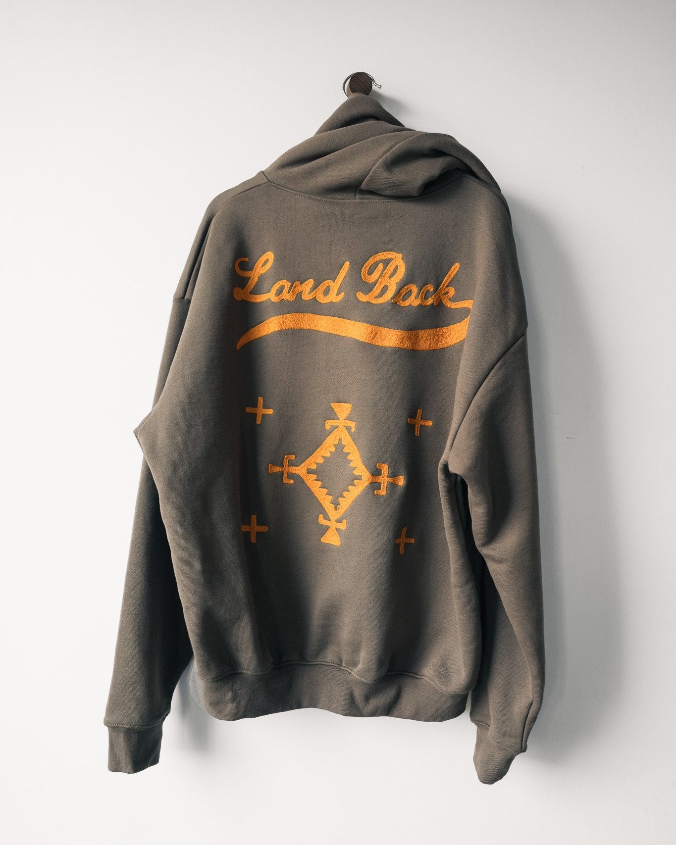Land Back Hand Stitched Luxury Hoodie - SMALL