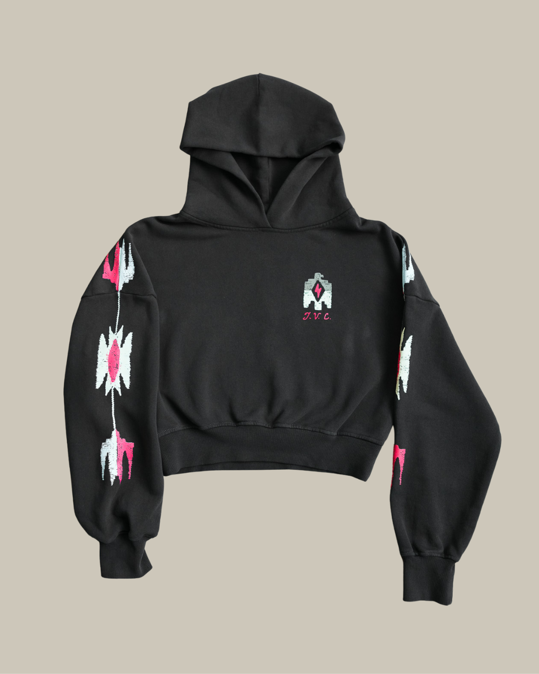 Two Arrows Grey Cropped Hoodie