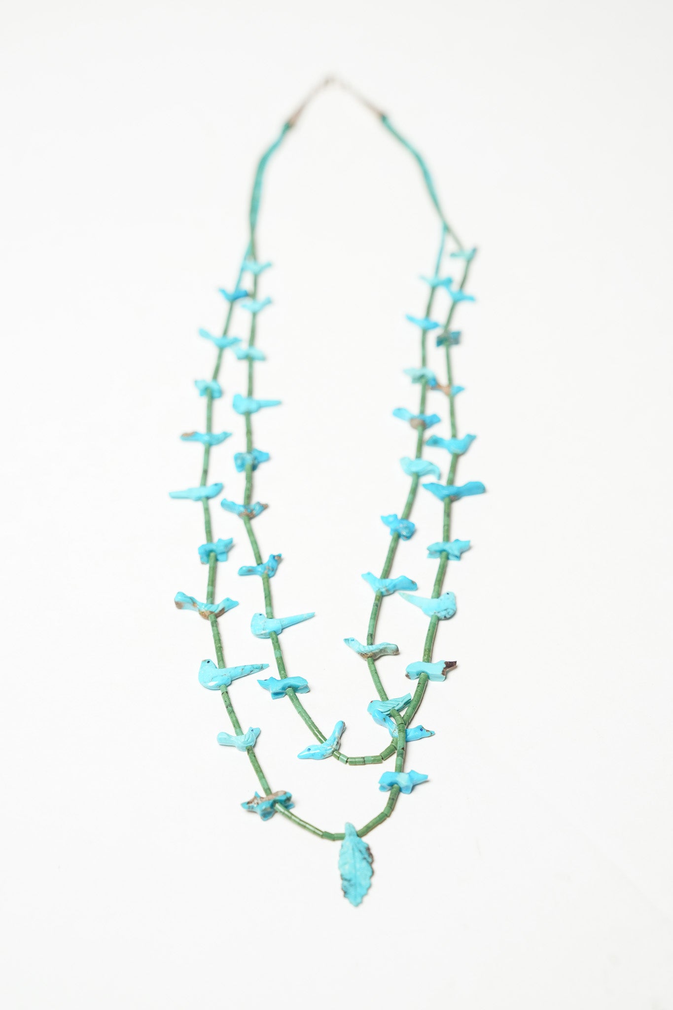 Vintage Turquoise Animal Fetish and Turquoise Beads Necklace