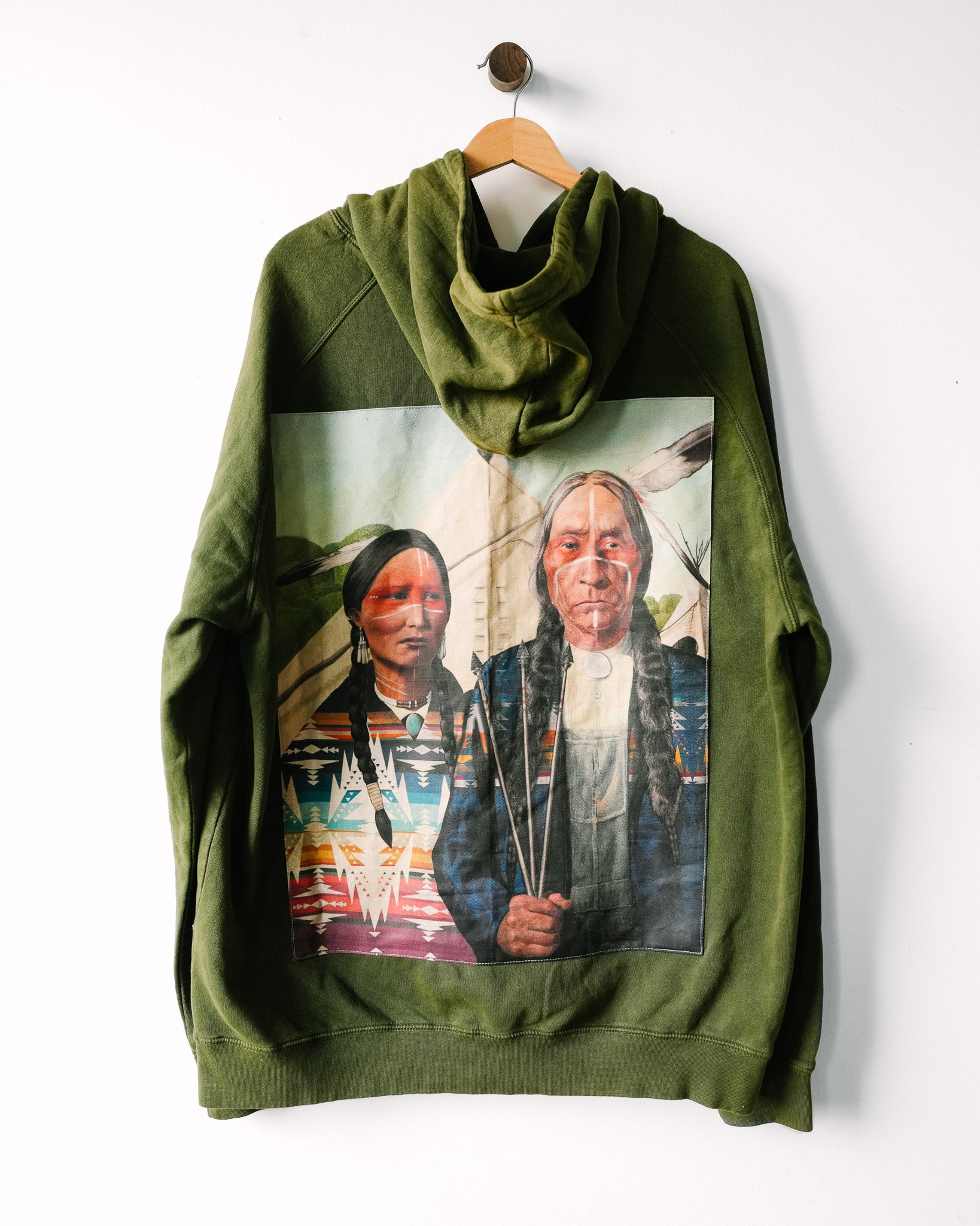 Native American Gothic Green Hoodie